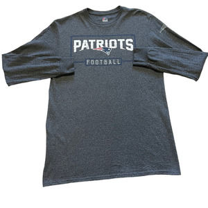 Majestic New England Patriots Gray Long Sleeve Crew Neck T-Shirt Size M